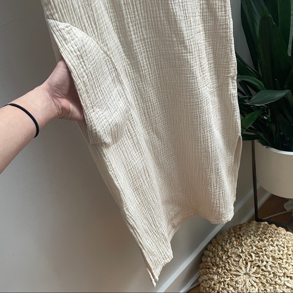 Rails Textured Cotton Midi Sheath Dress with side slits - Picture 6 of 8